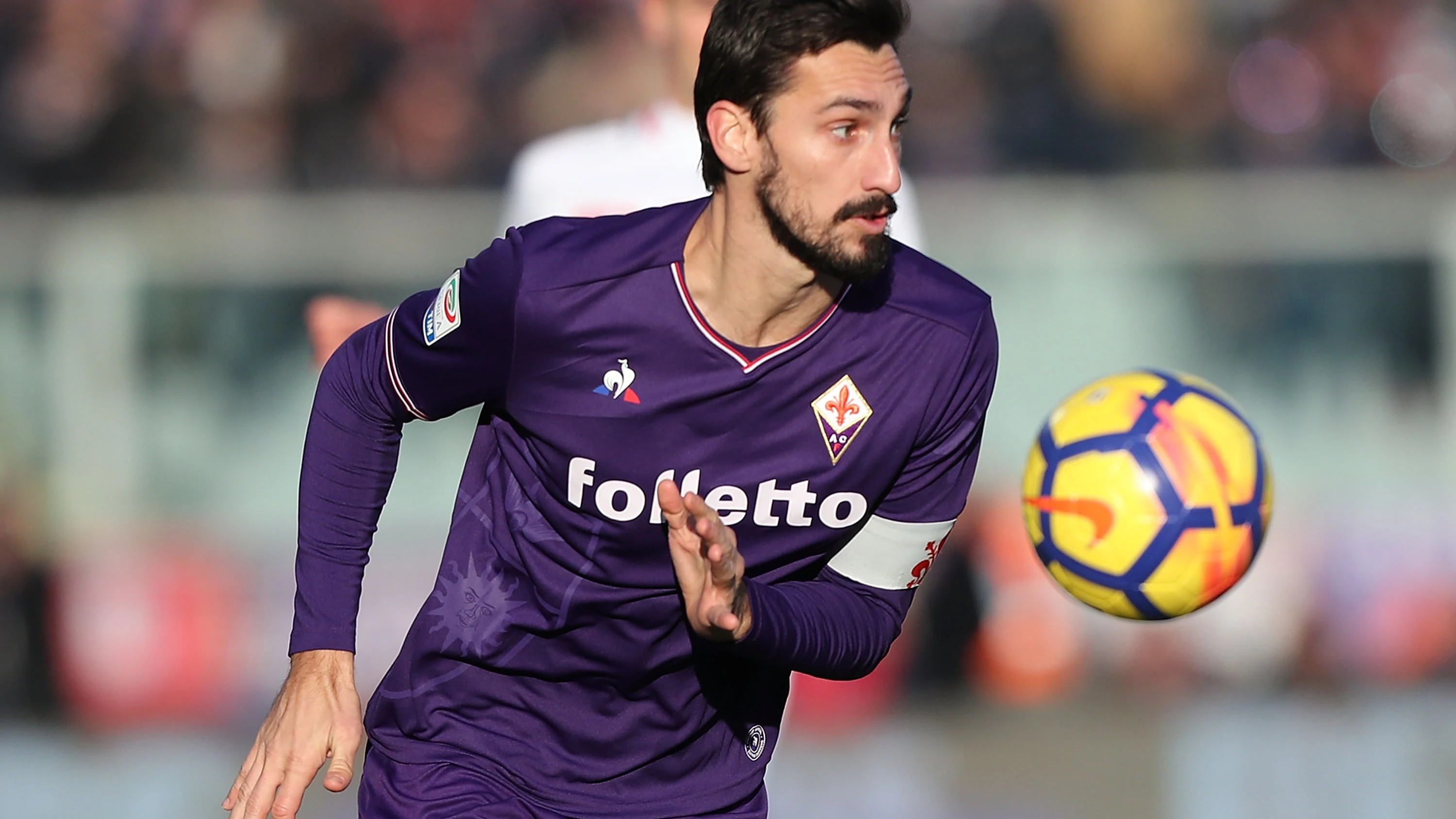 Astori, durante un partido con la Fiorentina Astori, durante un partido con la Fiorentina