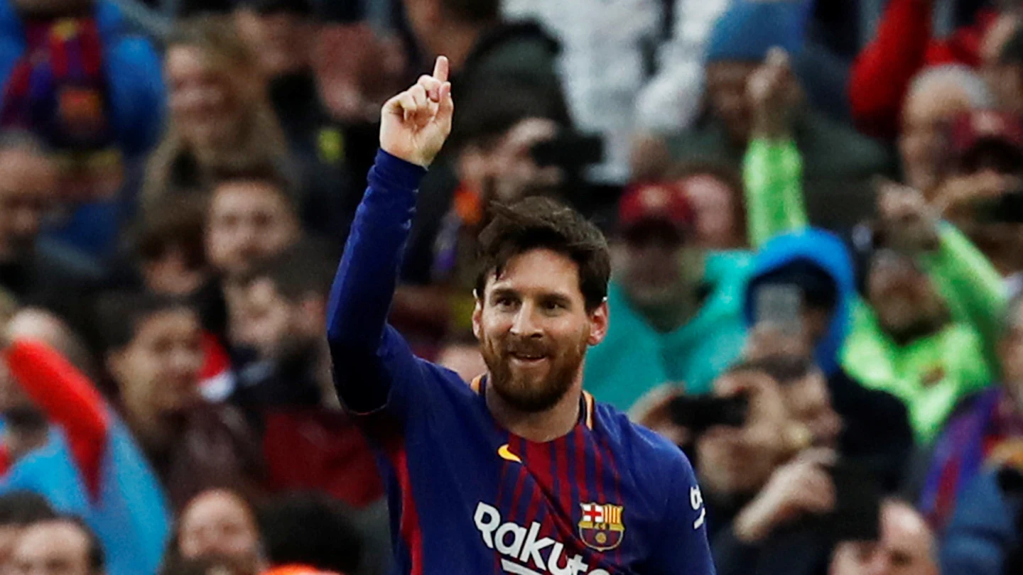 Messi marcando el gol 600 Messi marcando el gol 600