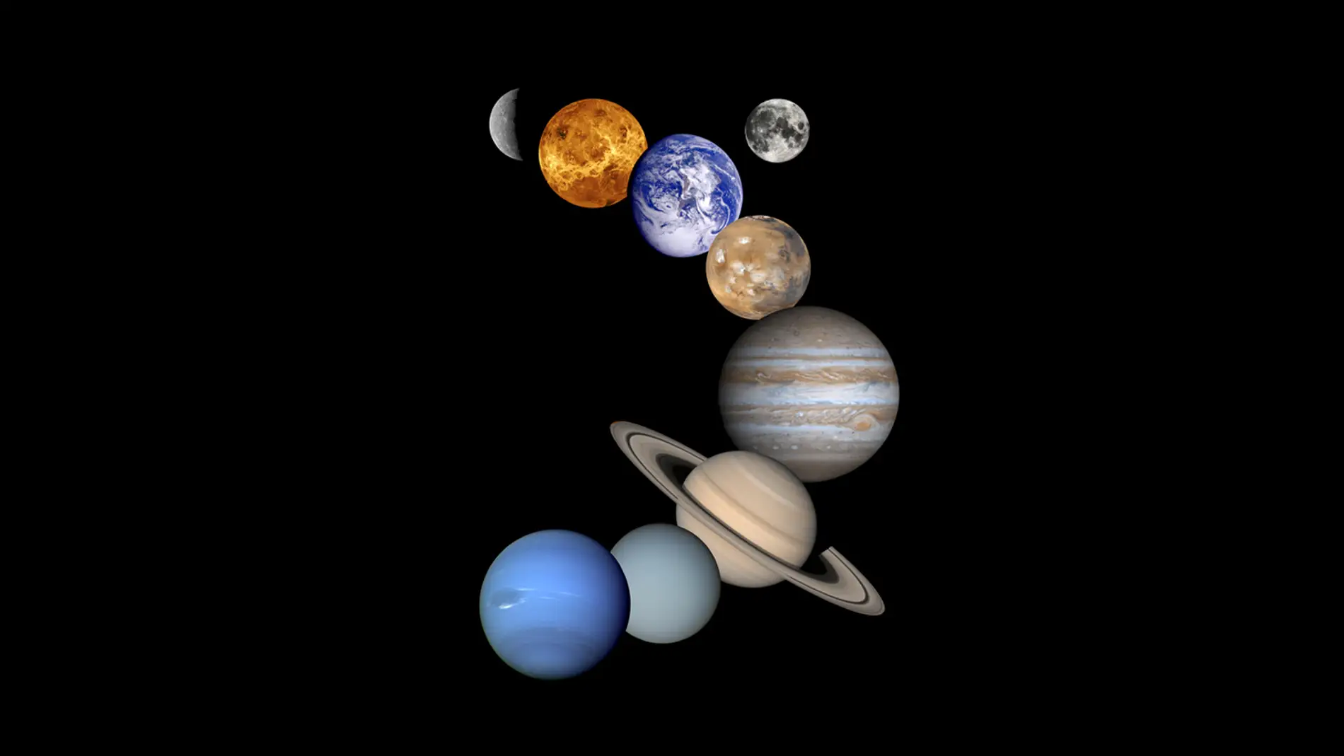 Desde la Tierra, Júpiter, Marte y Saturno se verán alineados con la Luna 
