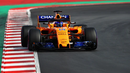 Fernando Alonso, rueda con el McLaren en Montmeló Fernando Alonso, rueda con el McLaren en Montmeló