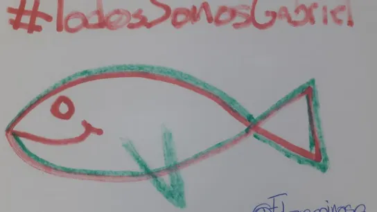 El dibujo de un pez en apoyo al pequeño Gabriel Cruz El dibujo de un pez en apoyo al pequeño Gabriel Cruz