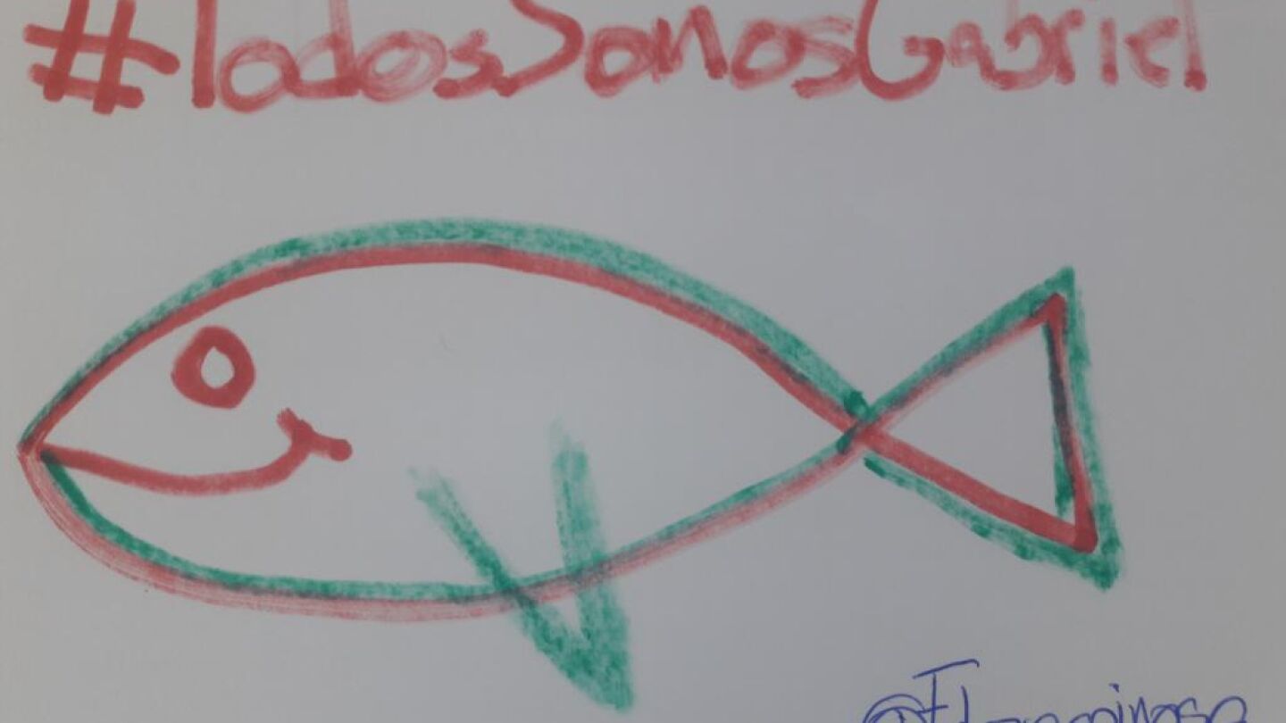 El dibujo de un pez en apoyo al peque&ntilde;o Gabriel Cruz