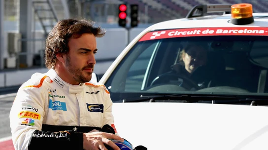 Fernando Alonso, en Montmeló durante los test de pretemporada Fernando Alonso, en Montmeló durante los test de pretemporada