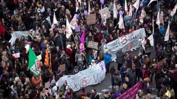 Manifestación feminista en Barcelona