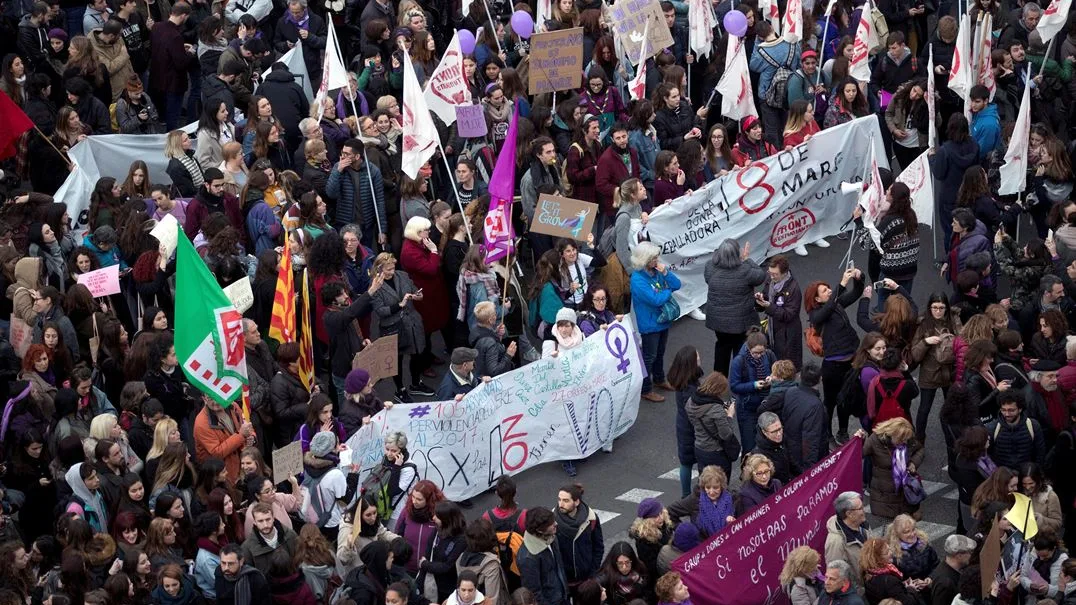 Manifestación feminista en Barcelona