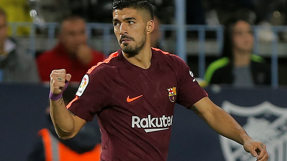 Luis Suárez celebra un gol