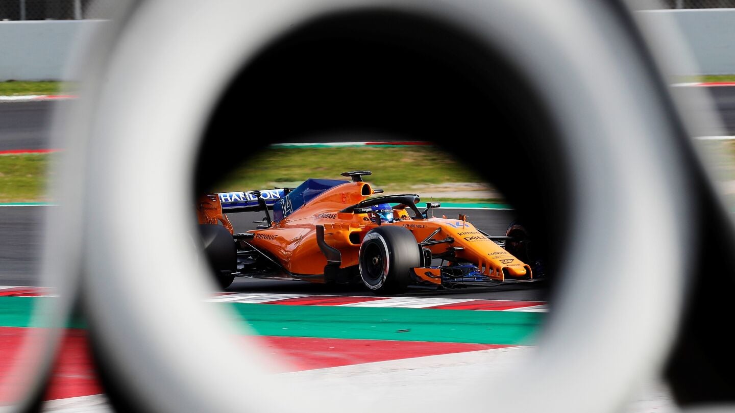 Fernando Alonso, en el trazado de Montmel&oacute;