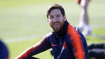 Messi, sonriente