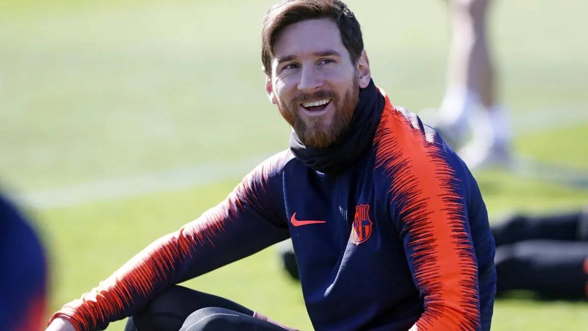 Messi, sonriente