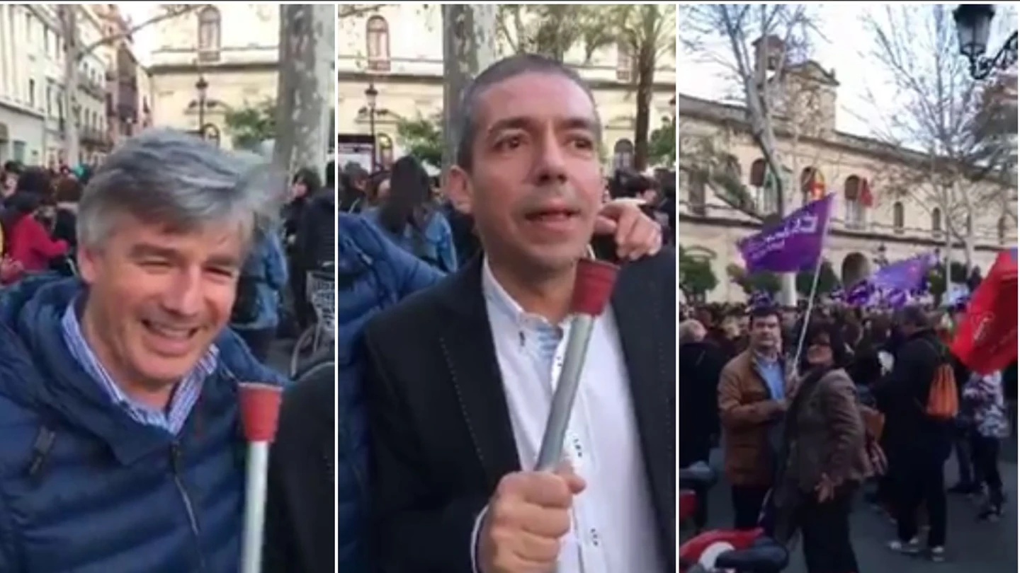 El degradante vídeo de dos hombres insultando a las mujeres en la huelga del 8M El degradante vídeo de dos hombres insultando a las mujeres en la huelga del 8M