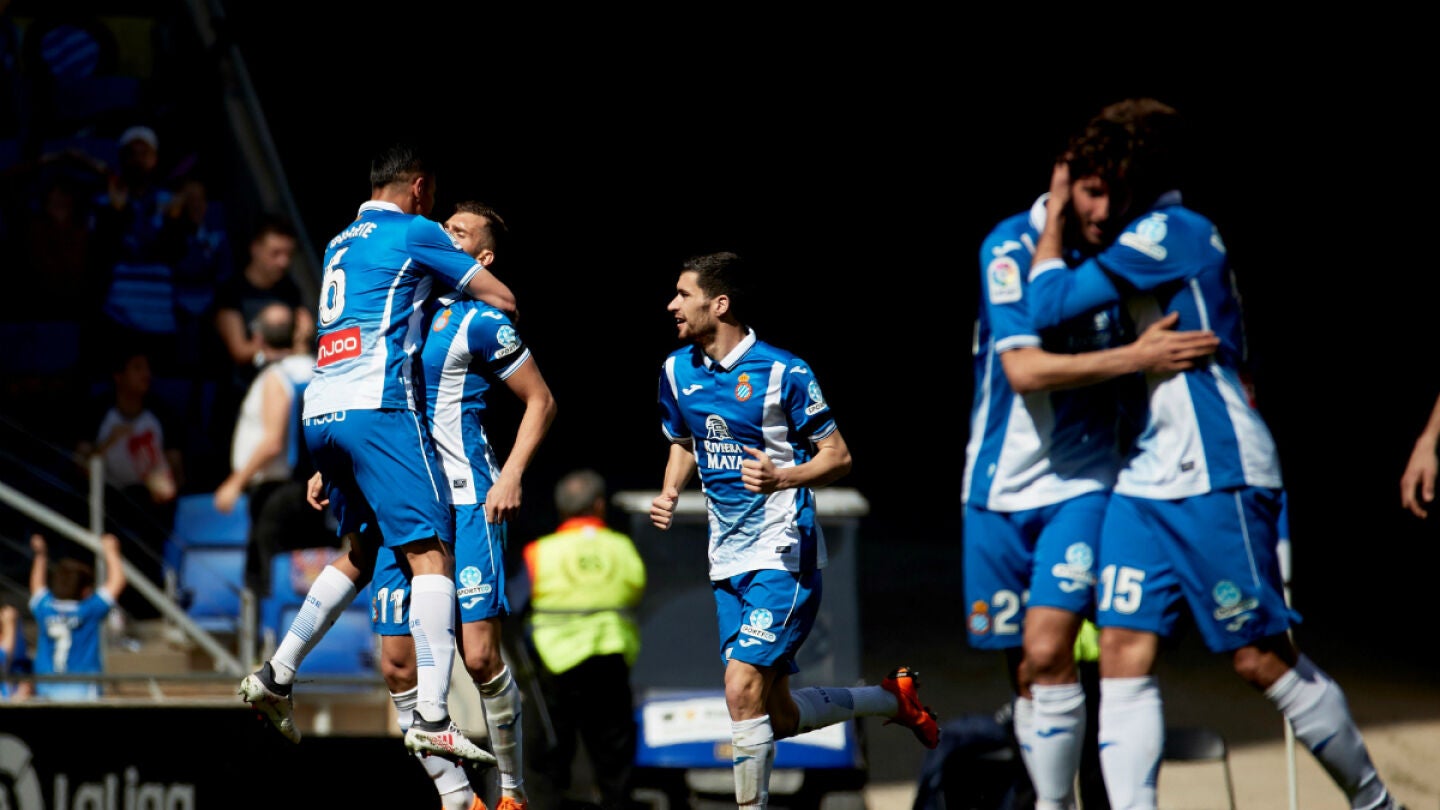 El Espanyol celebra un gol