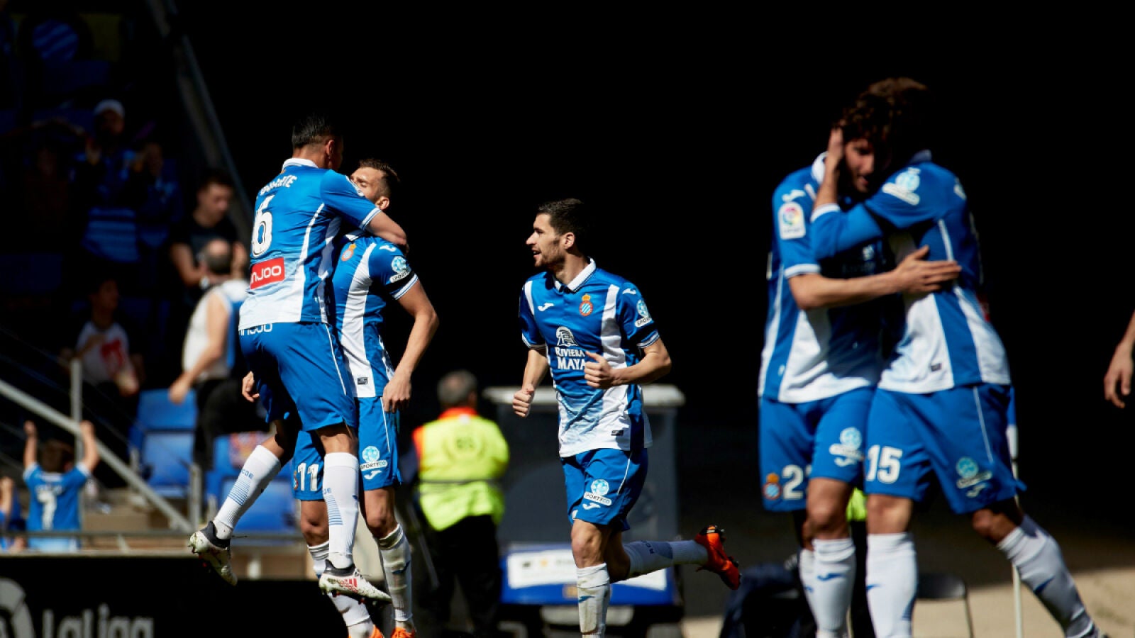 El Espanyol celebra un gol