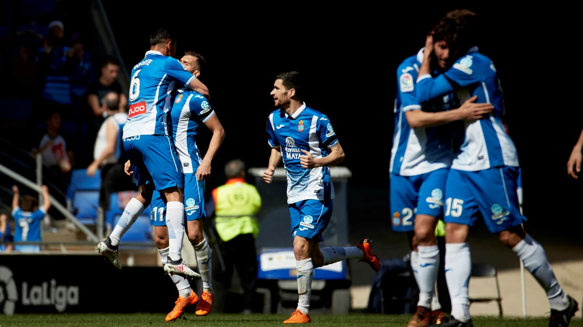 El Espanyol celebra un gol