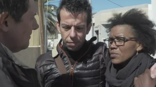 Momento de la entrevista al padre de Gabriel y su pareja un día antes de aparecer el cadáver Momento de la entrevista al padre de Gabriel y su pareja un día antes de aparecer el cadáver