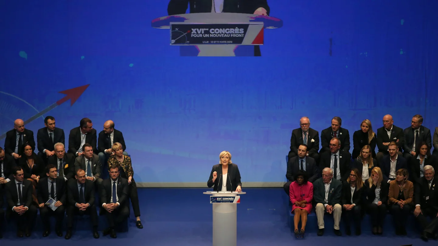 Marine Le Pen en el XVI Congreso del Frente Nacional en Lille (Francia) Marine Le Pen en el XVI Congreso del Frente Nacional en Lille (Francia)