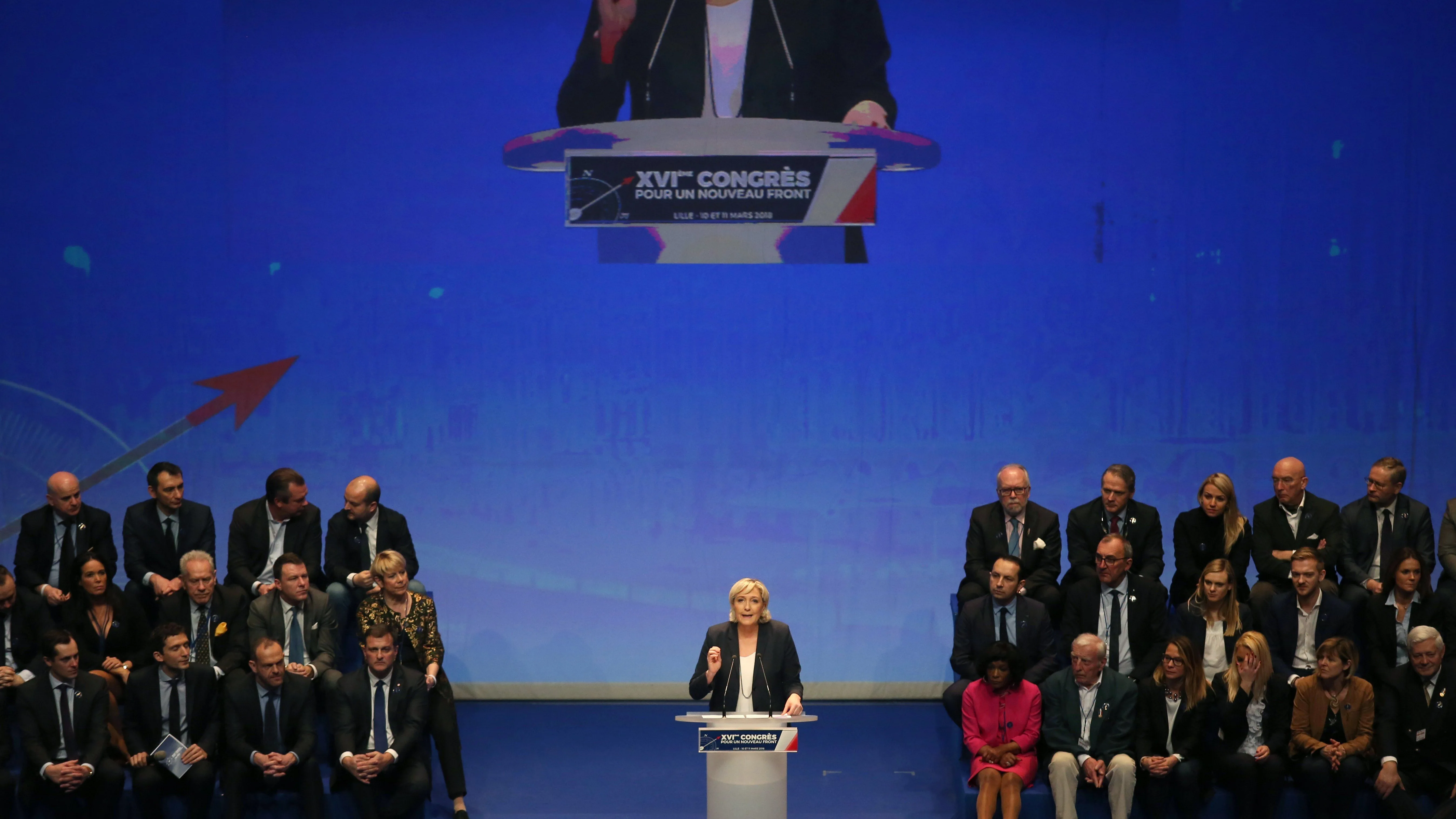 Marine Le Pen en el XVI Congreso del Frente Nacional en Lille (Francia)