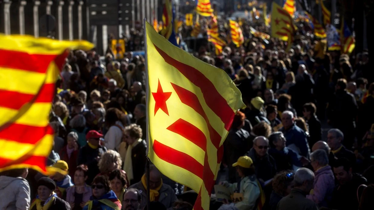 Manifestación en Barcelona a favor de la república catalana