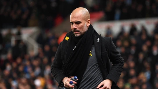 Guardiola, de nuevo con el lazo amarillo Guardiola, de nuevo con el lazo amarillo