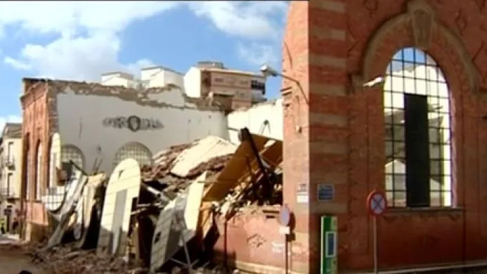 Mercado de Linares destrozado tras el temporal Félix