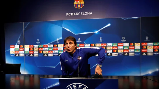 Conte, en la sala de prensa Conte, en la sala de prensa