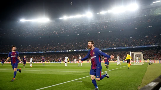 Messi celebra su primer gol contra el Chelsea Messi celebra su primer gol contra el Chelsea