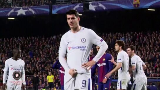 El gesto de Morata a la grada del Camp Nou: se toc&oacute; sus partes ante los c&aacute;nticos de "&iexcl;eres muy malo!"