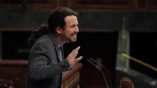 El líder de Podemos, Pablo Iglesias, durante su intervención en el pleno del Congreso El líder de Podemos, Pablo Iglesias, durante su intervención en el pleno del Congreso