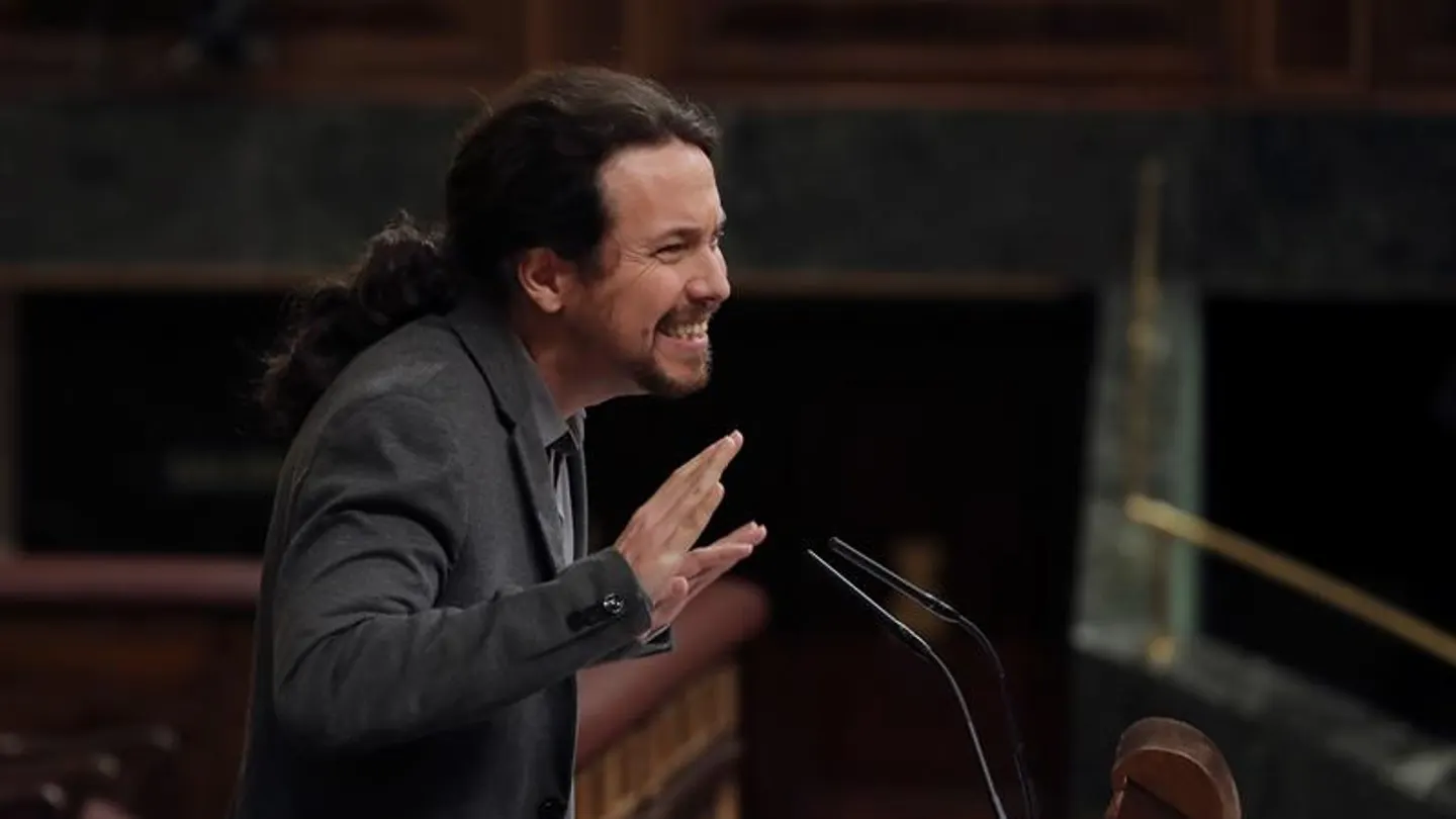 El líder de Podemos, Pablo Iglesias, durante su intervención en el pleno del Congreso El líder de Podemos, Pablo Iglesias, durante su intervención en el pleno del Congreso