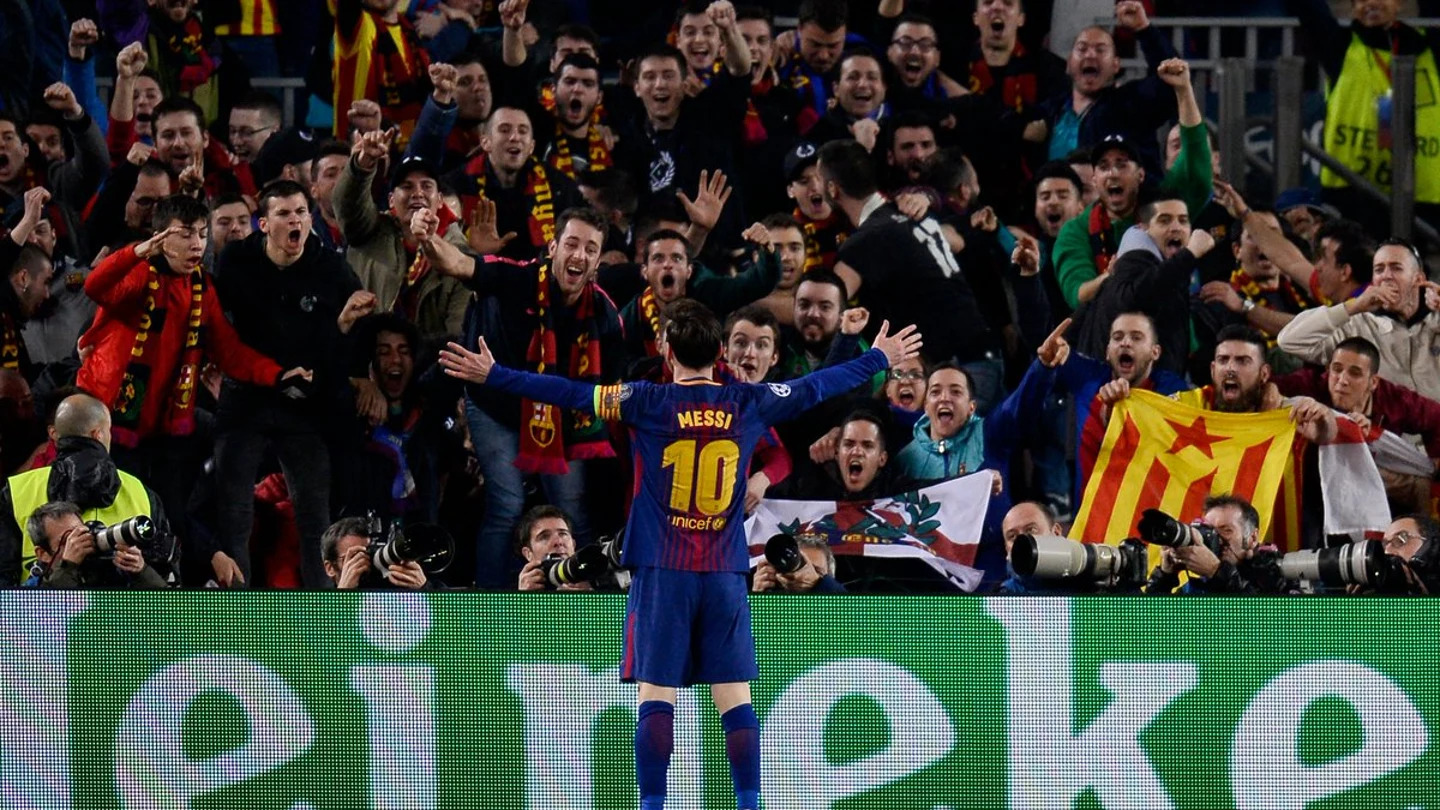 Messi celebra su segundo gol al Chelsea Messi celebra su segundo gol al Chelsea