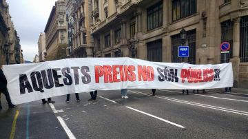Protesta estudiantil en la Via Laietana