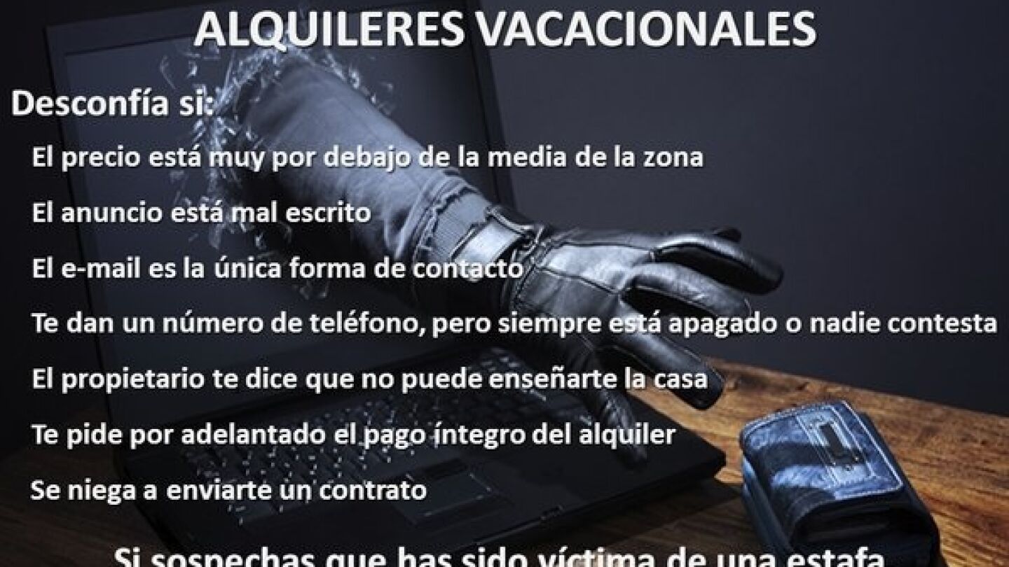 Fraude en alquileres vacacionales