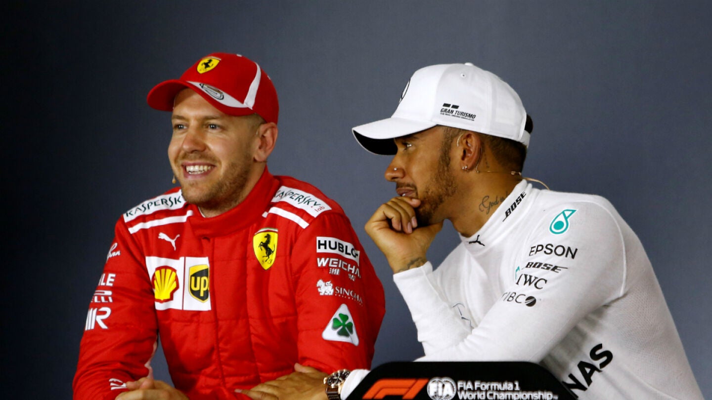 Vettel y Hamilton, en rueda de prensa