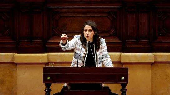 La líder de Ciudadanos, Inés Arrimadas, durante su intervención en el pleno de investidura La líder de Ciudadanos, Inés Arrimadas, durante su intervención en el pleno de investidura