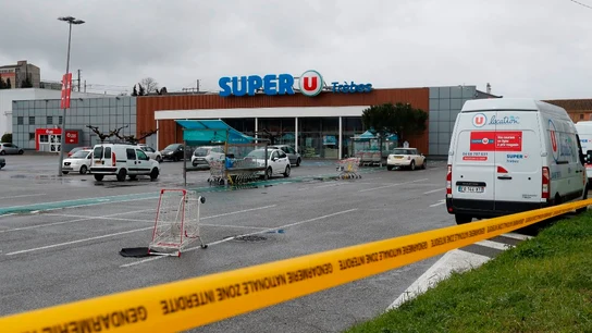 Lugar del ataque terrorista en la localidad francesa de Trèbes Lugar del ataque terrorista en la localidad francesa de Trèbes