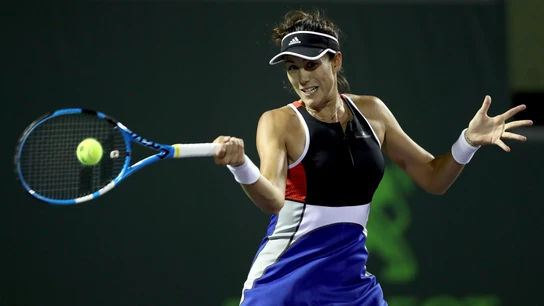 Garbiñe Muguruza, durante su partido Garbiñe Muguruza, durante su partido