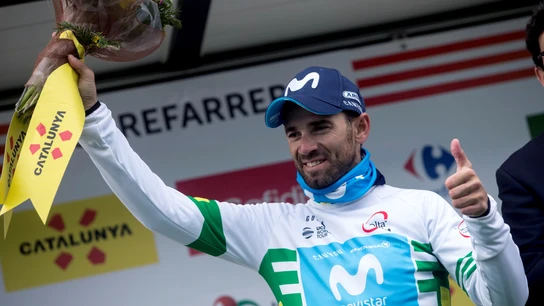 Alejandro Valverde, en el podio de la Volta a Cataluña Alejandro Valverde, en el podio de la Volta a Cataluña