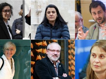 Marta Rovira, Anna Gabriel, Toni Comín, Clara Ponsatí, Lluis Puig y Meritxell Serret Marta Rovira, Anna Gabriel, Toni Comín, Clara Ponsatí, Lluis Puig y Meritxell Serret