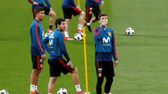 Gerard Piqué, en el entrenamiento de España en el Wanda Metropolitano Gerard Piqué, en el entrenamiento de España en el Wanda Metropolitano