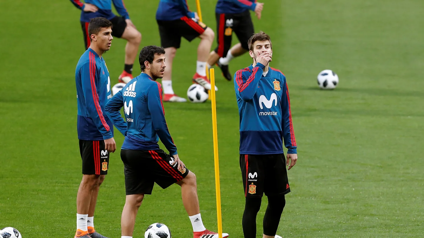 Gerard Piqué, en el entrenamiento de España en el Wanda Metropolitano Gerard Piqué, en el entrenamiento de España en el Wanda Metropolitano