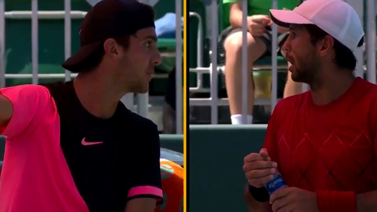 Momento del enfrentamiento entre Verdasco y Kokkinakis en Miami