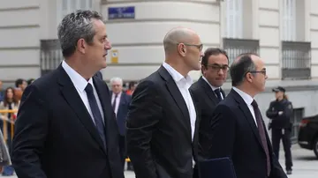 Los exconsejeros de la Generalitat de Cataluña Joaquim Forn, Raul Romeva, Jordi Turull y Josep Rull