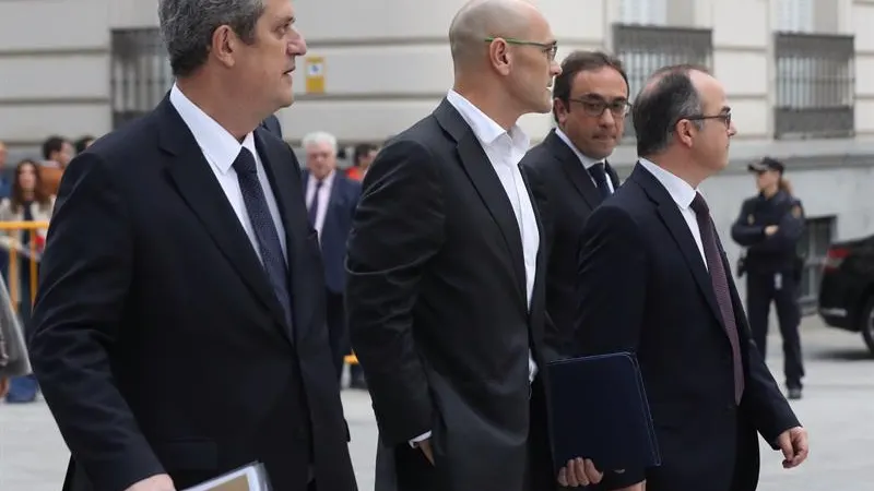 Los exconsejeros de la Generalitat de Cataluña Joaquim Forn, Raul Romeva, Jordi Turull y Josep Rull