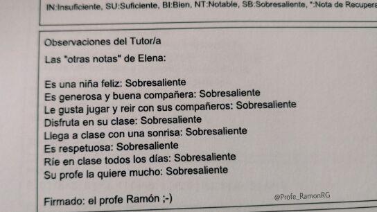 Las "otras notas" del profe Ram&oacute;n