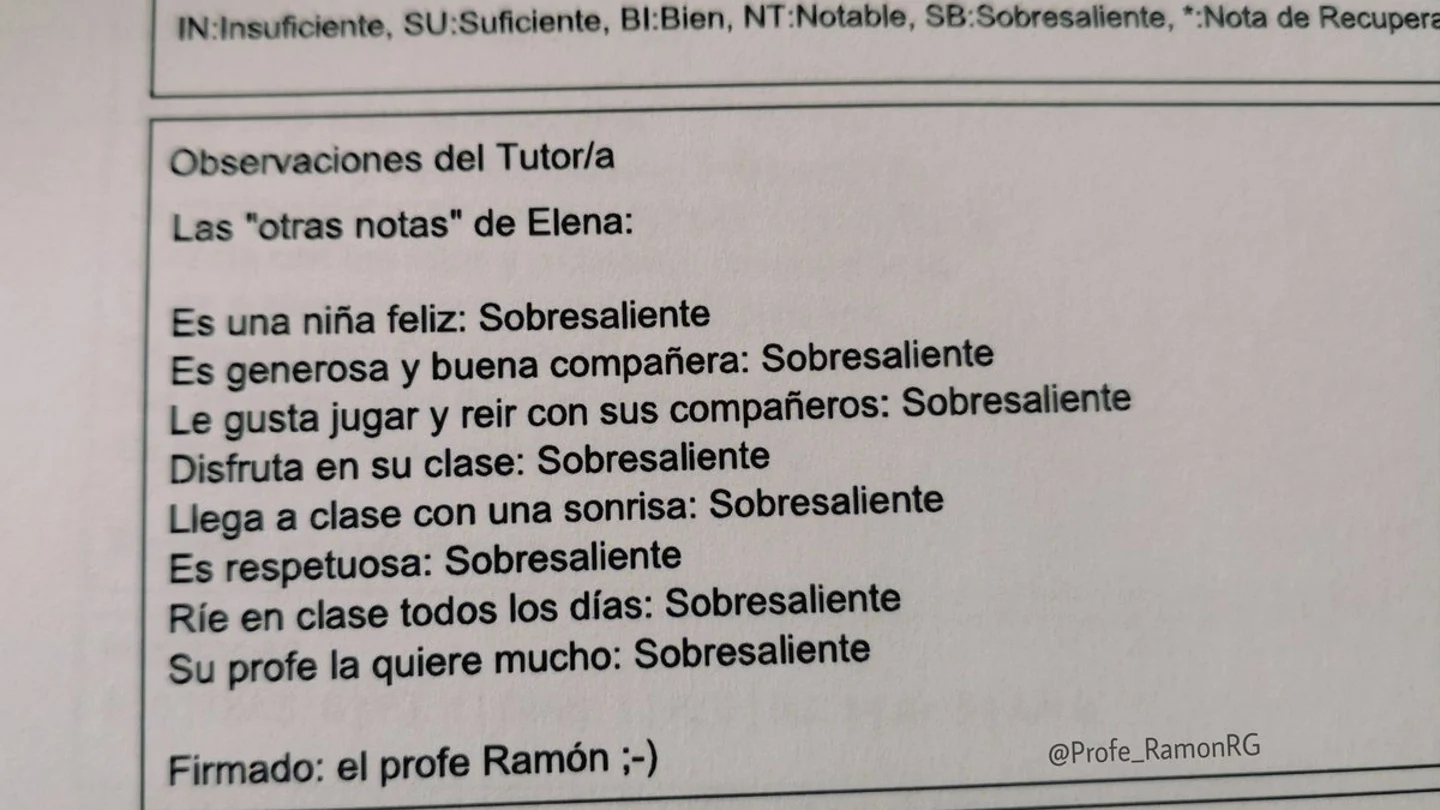 Las "otras notas" del profe Ramón Las "otras notas" del profe Ramón