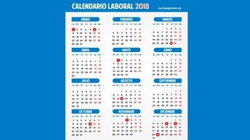 Calendario laboral de 2018
