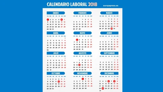 Calendario laboral de 2018 Calendario laboral de 2018