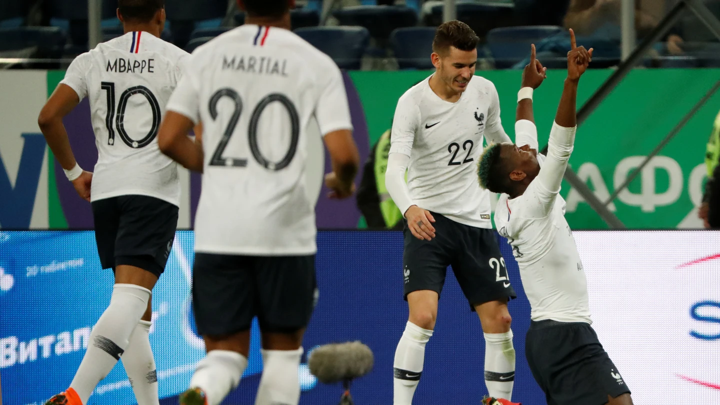 Paul Pogba celebra su gol ante Rusia Paul Pogba celebra su gol ante Rusia