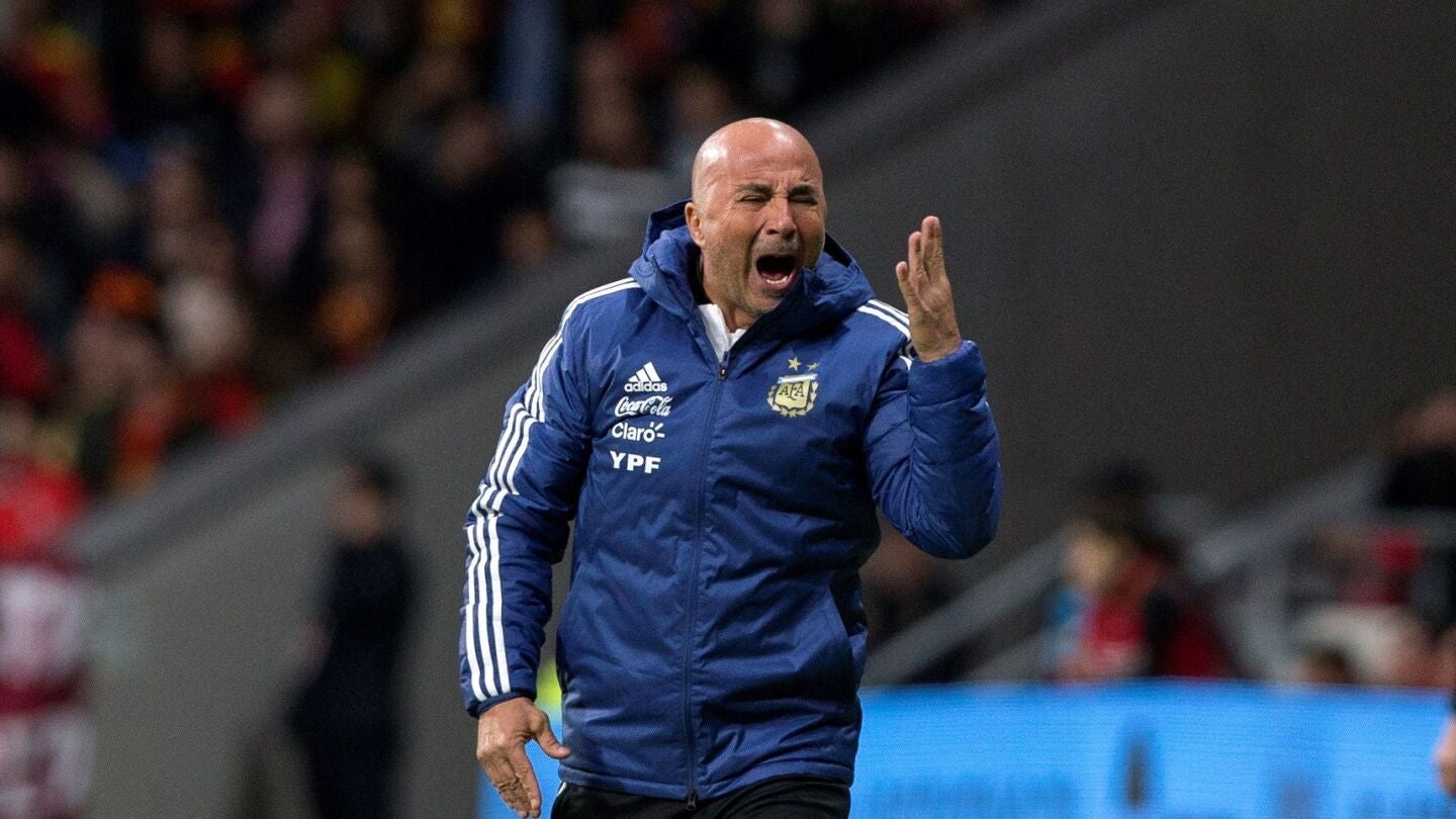 Jorge Sampaoli, en el partido contra Espa&ntilde;a