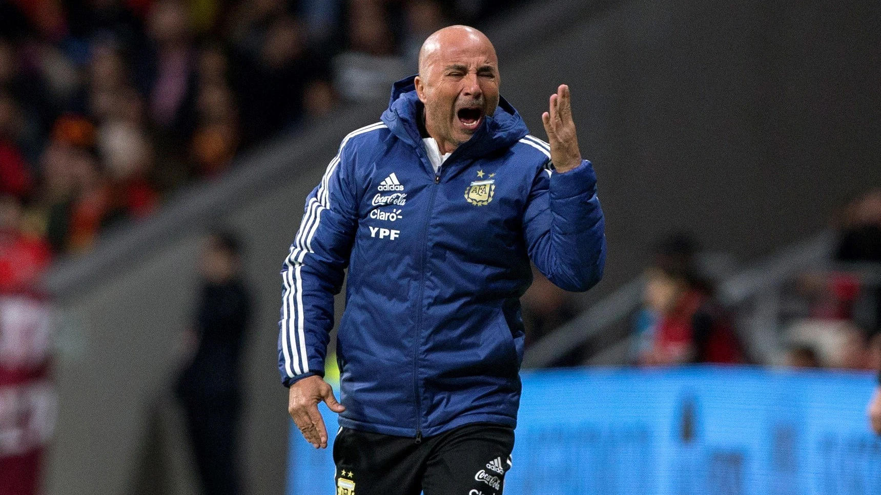 Jorge Sampaoli, en el partido contra España