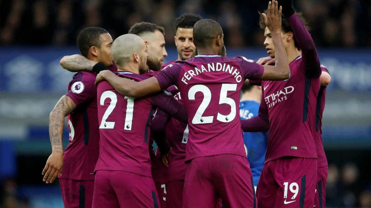 El Manchester City celebra un gol El Manchester City celebra un gol